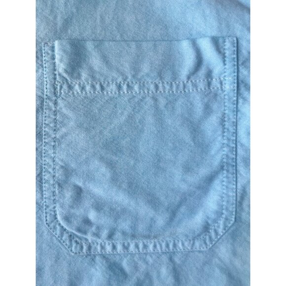 George Mens 3X Short-Sleeve Button-Down Light Blue Cotton Shirt Chest Pocket - Picture 4 of 7